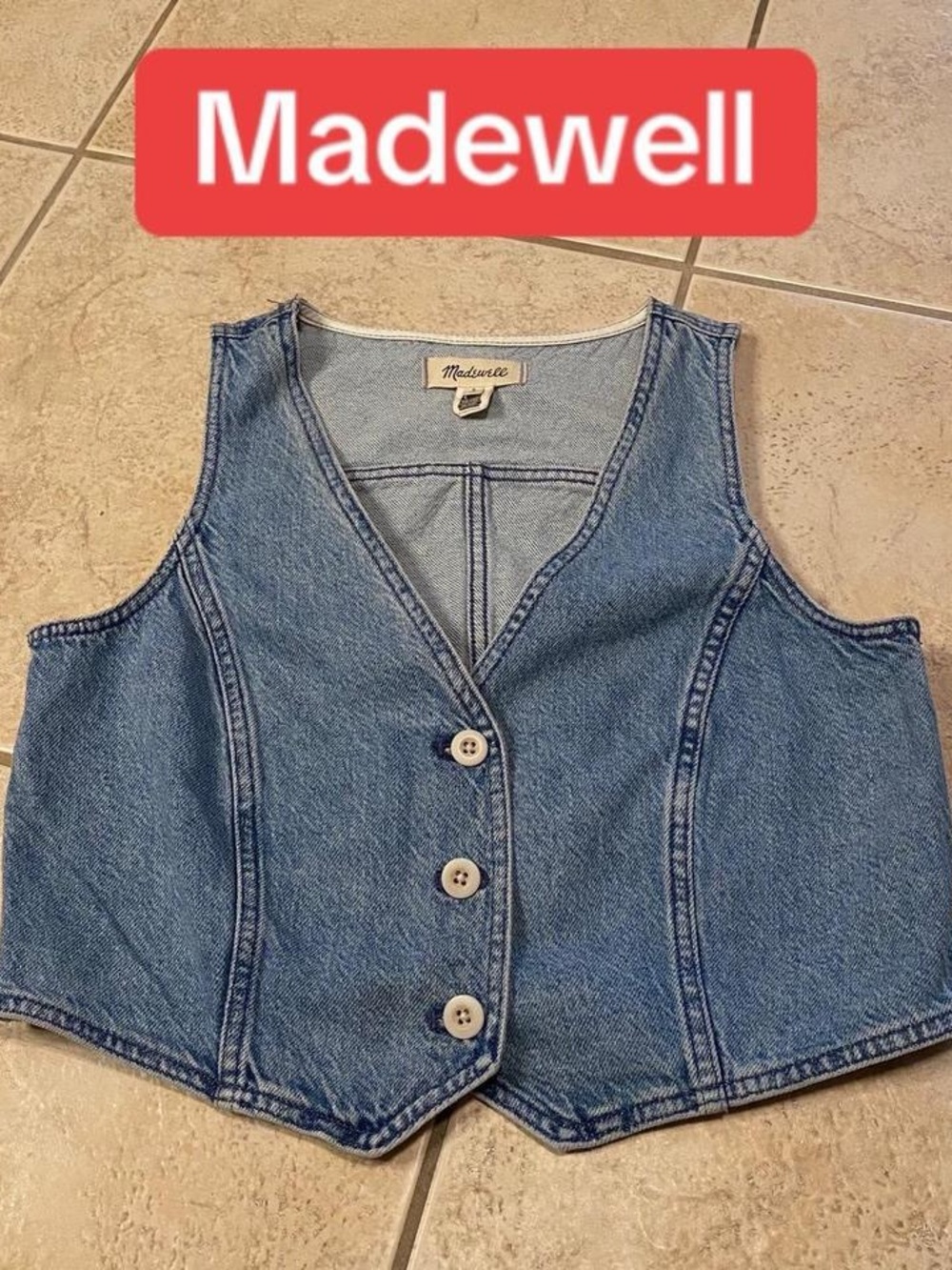 Madewell Vintage-Inspired Denim Vest in Light Blue